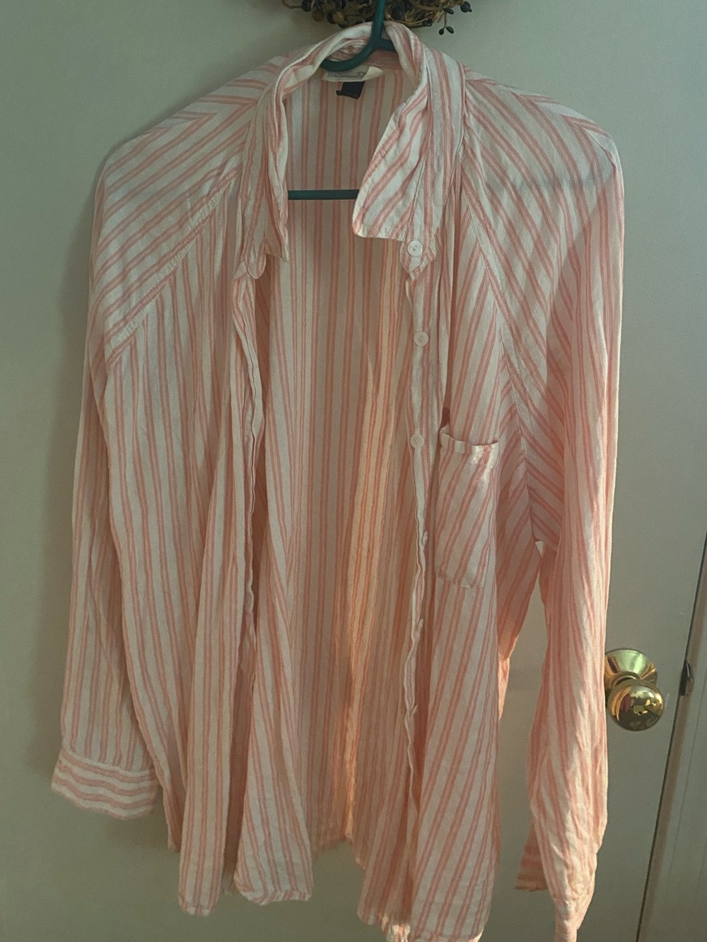 Universal Thread Peach and White Striped Button Shirt